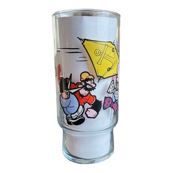 Popeye Bluto Swee Pea Olive Oyl 1978 Vintage Promo Glass King Productions - Picture 3 of 5